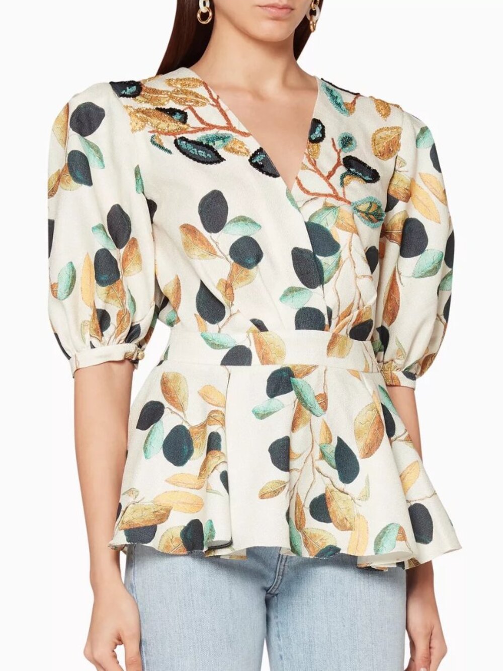 PatBO Fruta Print Peplum Top